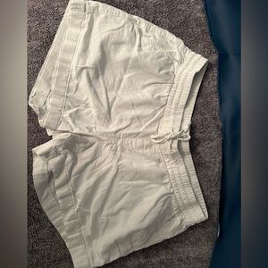 White linen shorts